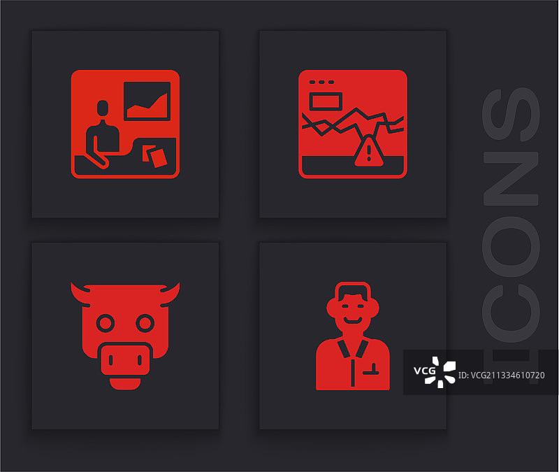 商人套装：交易课程、失败、股票市场图片素材