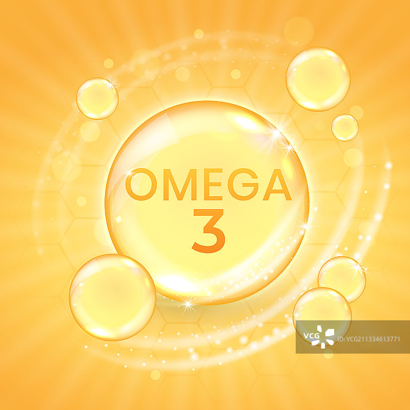 Omega-3脂肪酸补充剂亮油维生素图片素材