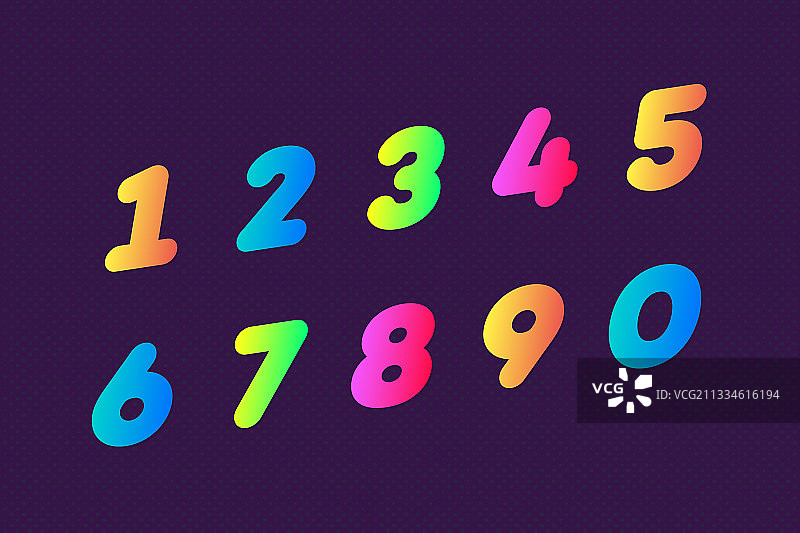 数字粗体颜色样式套装图片素材