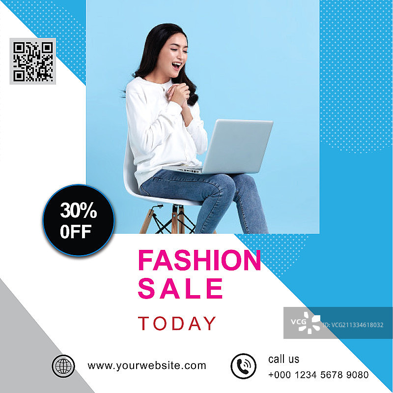 时尚商店超级促销社交媒体banner模板图片素材