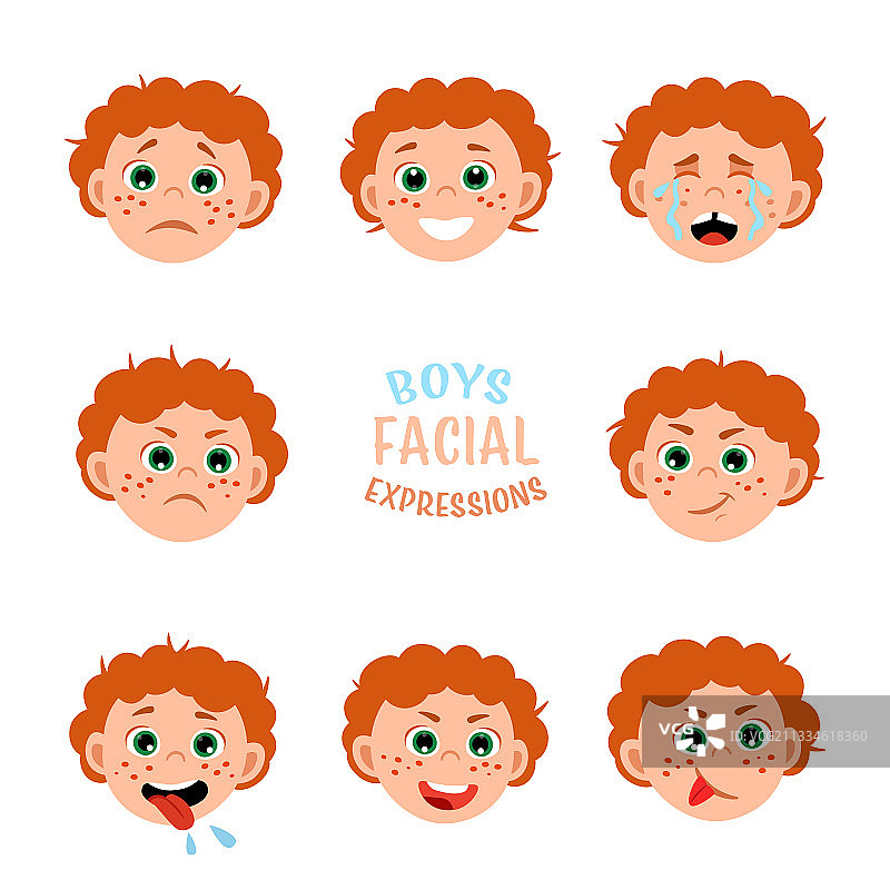 男孩面部表情合集图片素材