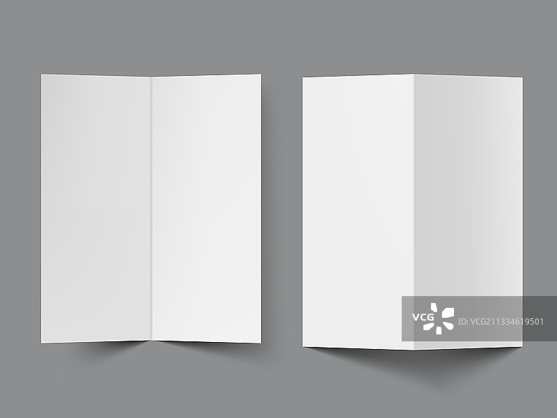 空白对折宣传册演示模板图片素材