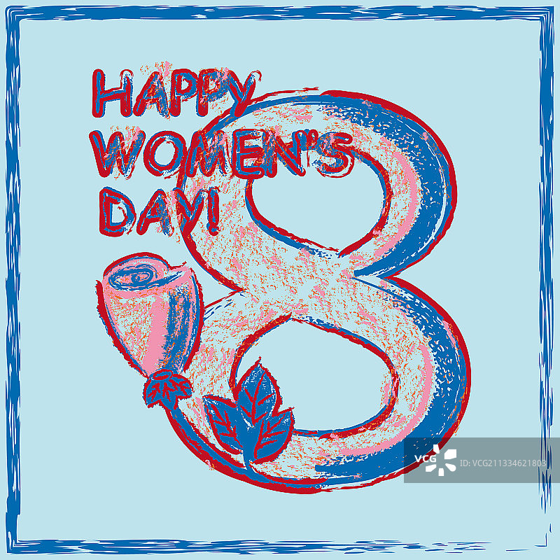 妇女节快乐明信片图片素材