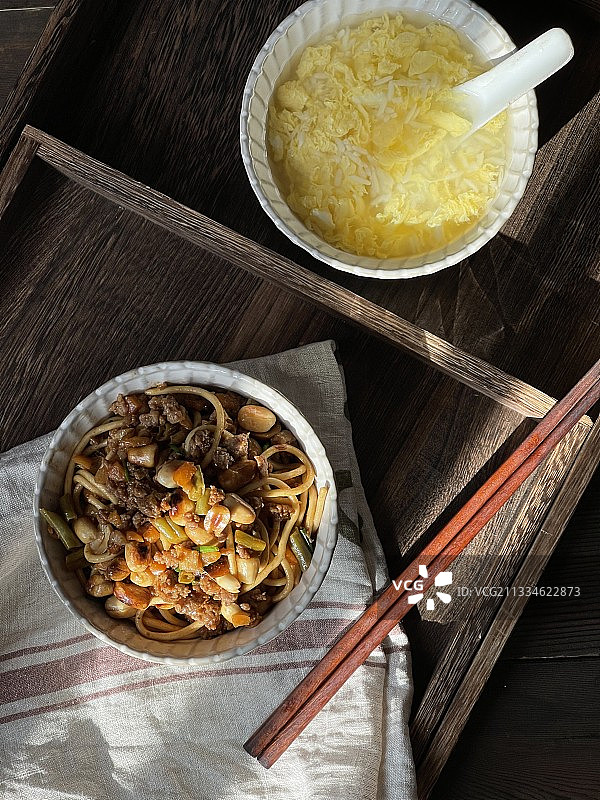 汉味早餐-热干面 蛋酒图片素材