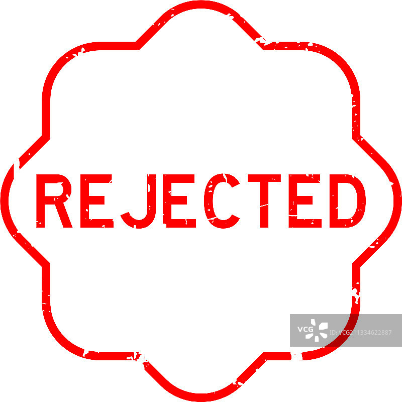 红色复古拒绝字样橡胶印章图片素材