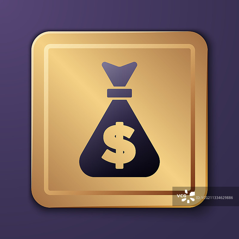 紫色背景上的紫色钱袋图标图片素材
