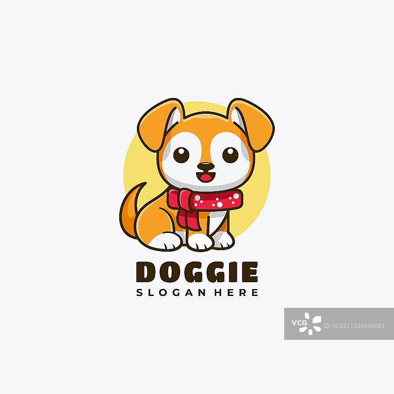 小狗角色吉祥物Logo设计图片素材