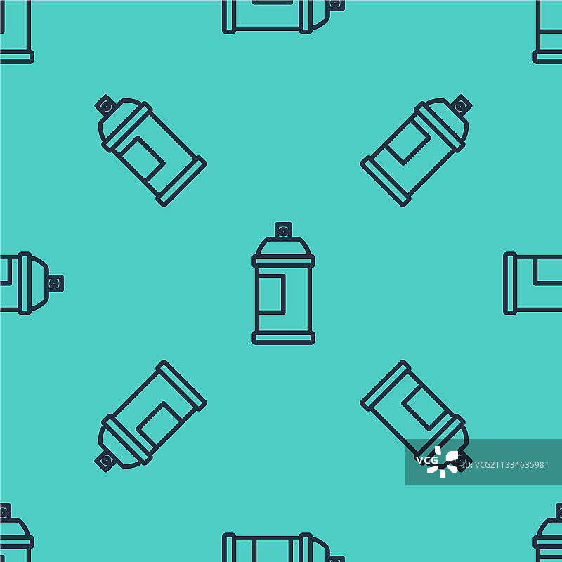 油漆喷雾罐黑色线条图标，无缝背景图片素材