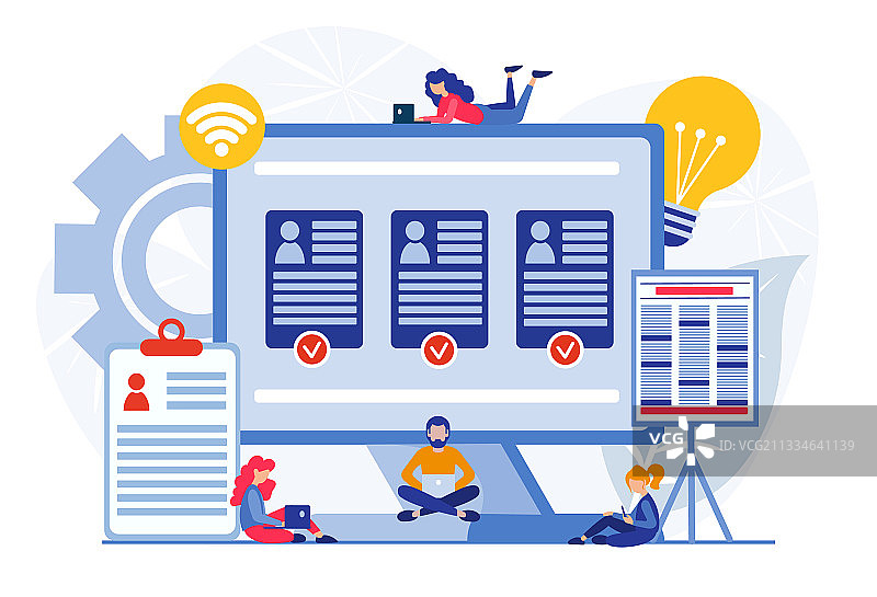 填写简历在线求职面试图片素材