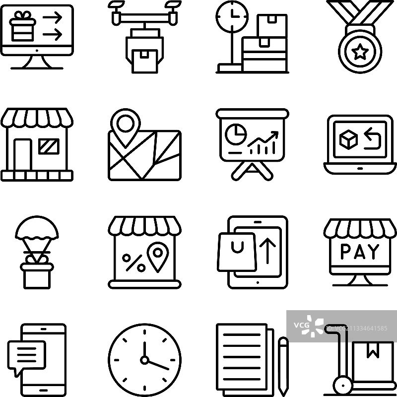 购物消费线性图标素材图片素材