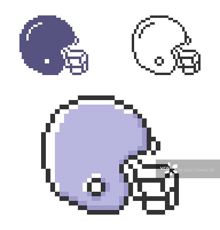 像素风格美式橄榄球头盔图标图片素材