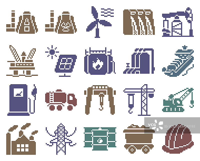 单色像素图标合集图片素材