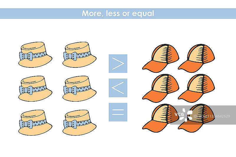 帽子数字大小比较图片素材