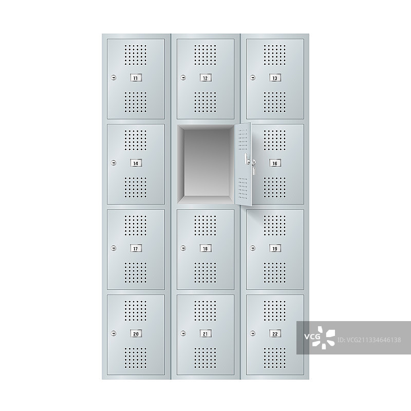 逼真的灰色学校储物柜图片素材
