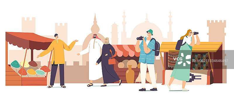 携带相机的男女游客图片素材