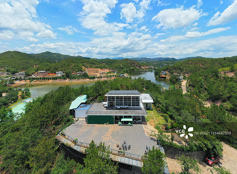 广东省梅州市梅江区爱丽丝庄园航拍图片素材