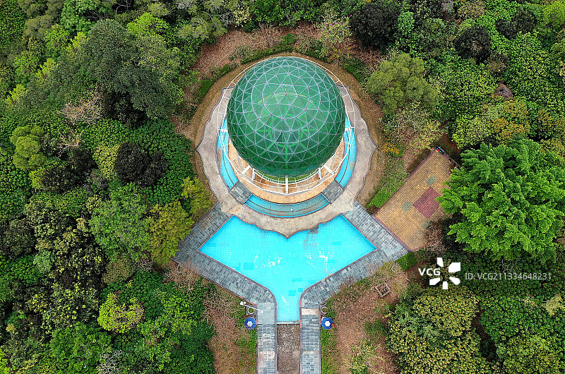 广东省汕尾市城区玉台山慈云公园航拍图片素材