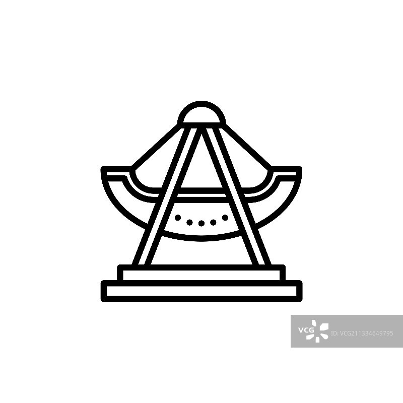 狂欢节和工具上的海盗船轮廓图标图片素材