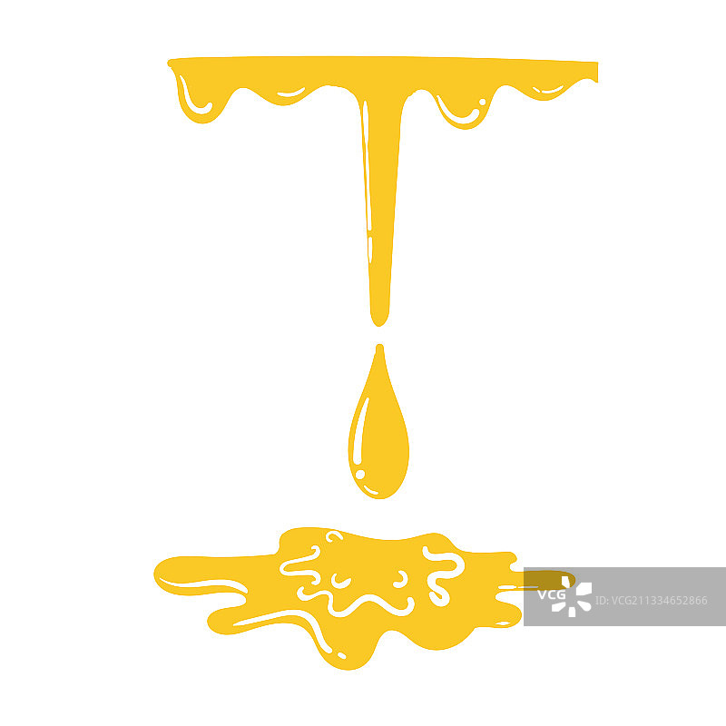 手绘涂鸦滴落的金色蜂蜜图片素材