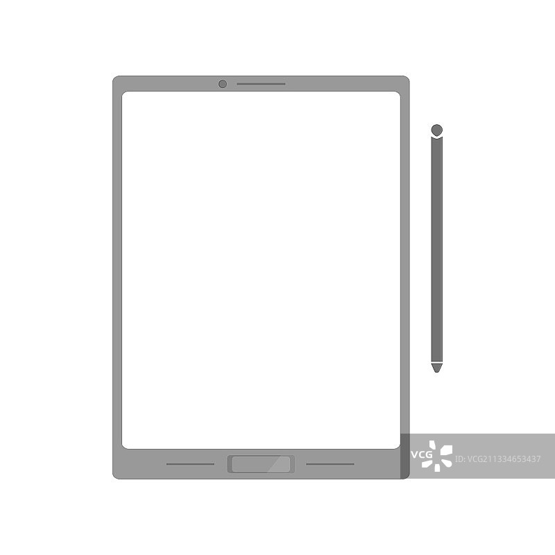 用于工作的灰色平板电脑或儿童平板电脑图片素材