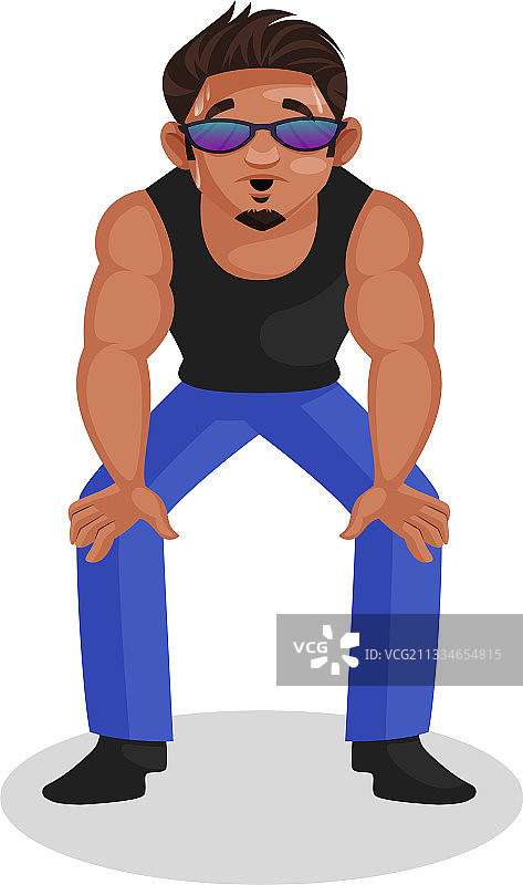 健美运动员卡通形象图片素材