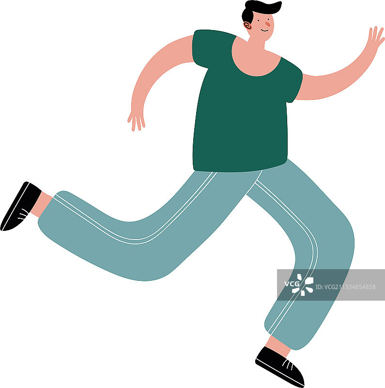 青年男子跑步的虚拟角色图片素材