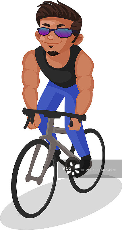 健美运动员卡通形象图片素材