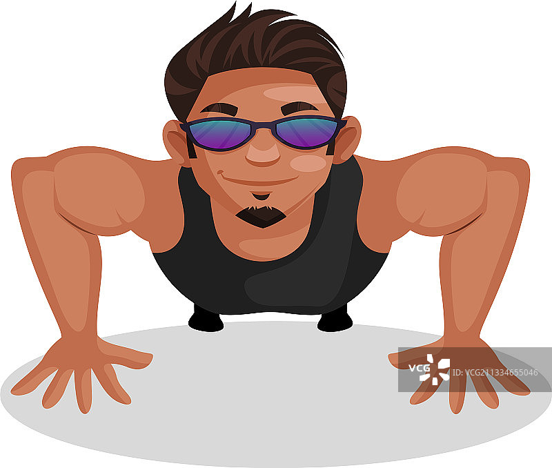 健美运动员卡通形象图片素材