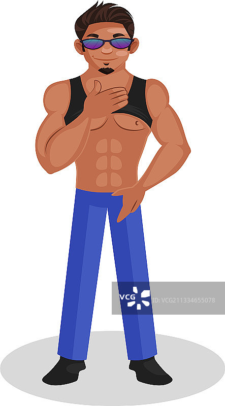 健美运动员卡通形象图片素材
