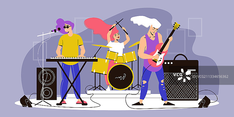 摇滚乐队表演图片素材