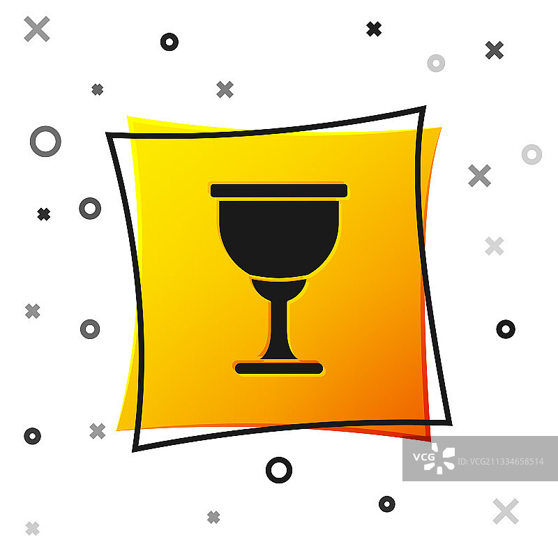 白色背景上的黑色圣杯图标图片素材