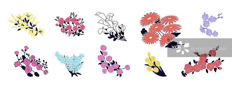 盛开的鲜花花束图片素材