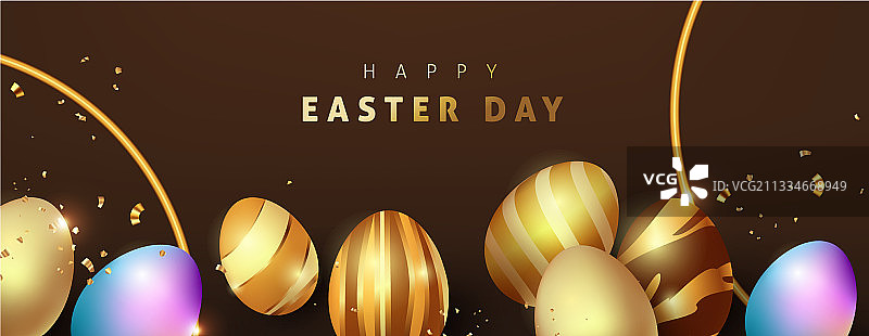 带有豪华高级感的复活节背景模板图片素材