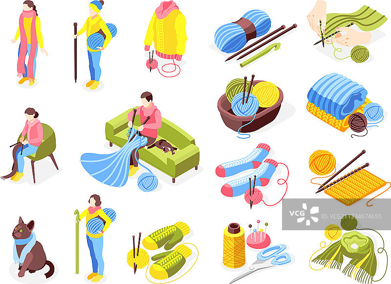 针织图标集合图片素材