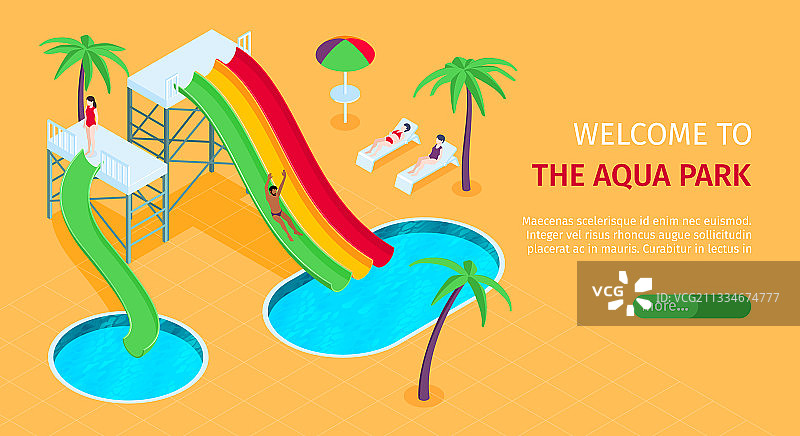 水上乐园2.5D banner图片素材