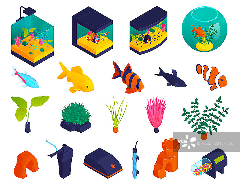 2.5D水族箱图片素材