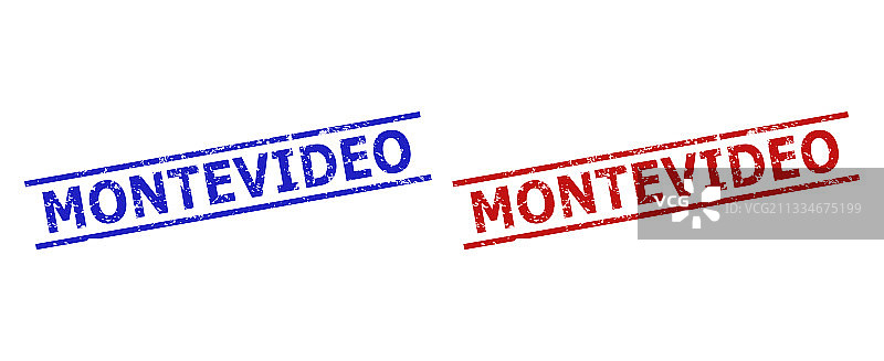 带有污渍纹理的蒙得维的亚邮票图片素材