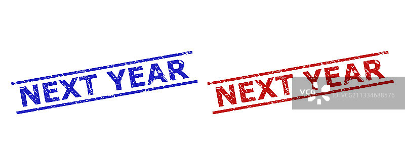 具有纹理表面和平行线条的明年印章图片素材