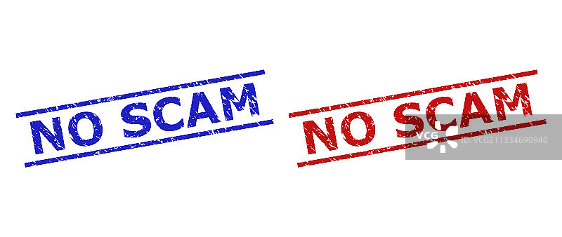 禁止诈骗印章，带磨损纹理和平行线图片素材