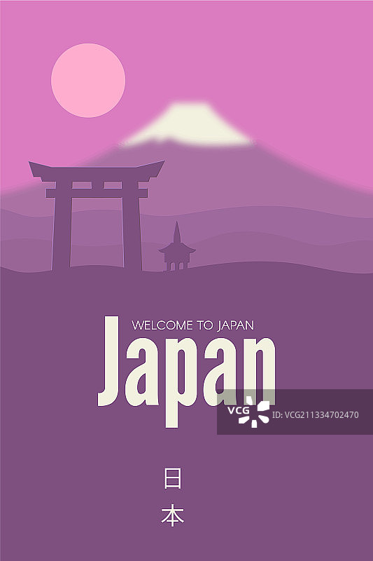 欢迎来到日本，富士山景观图片素材