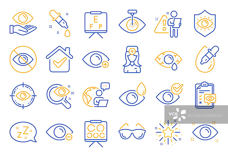 眼科医生线性图标医疗激光图片素材