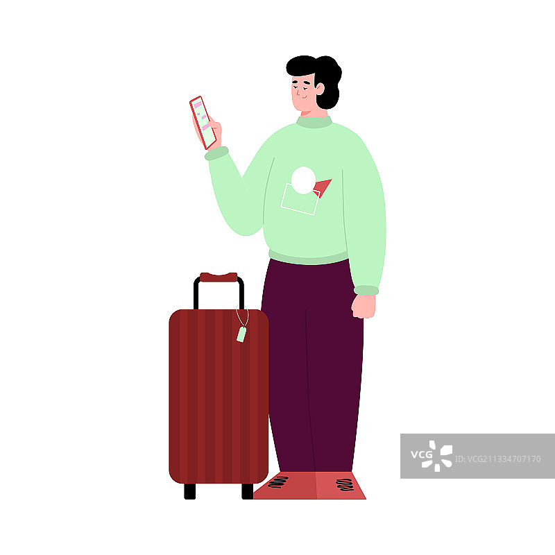 手提电话卡通旅行者图片素材