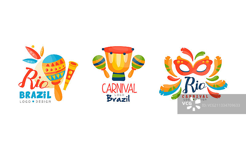 里约狂欢节彩色logo设计合集图片素材
