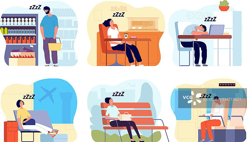 公共交通工具上的困倦的人和早晨的女人图片素材