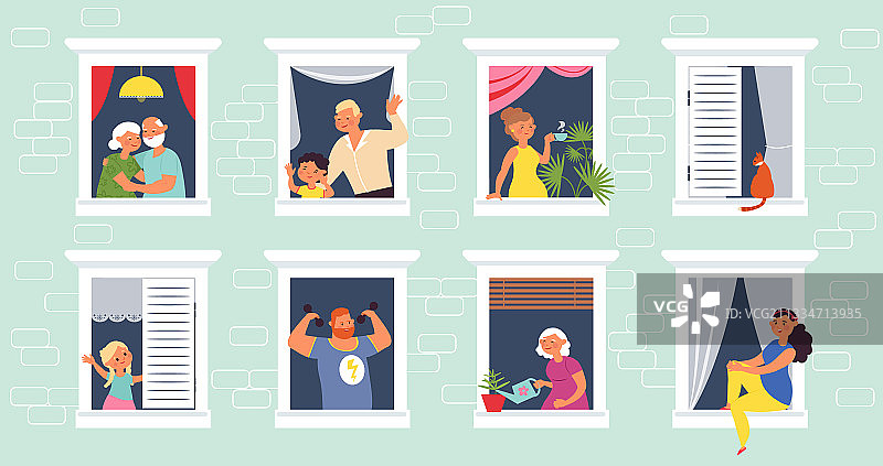 窗户、家和老人图片素材