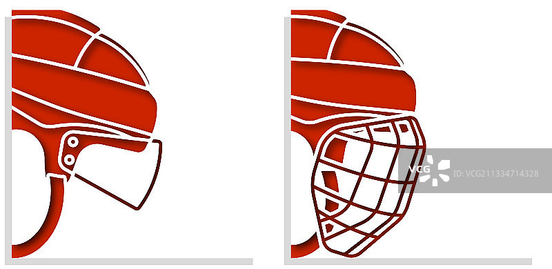 带防护格栅的冰球头盔图片素材