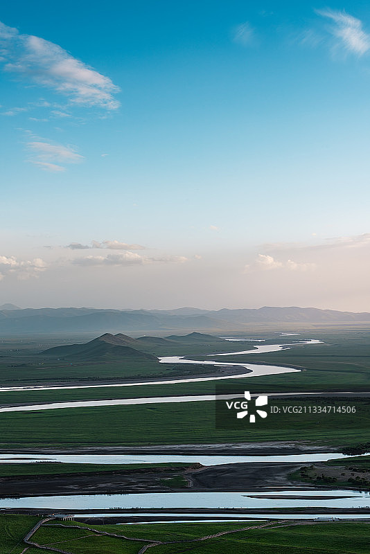 中国四川若尔盖黄河九曲第一湾图片素材