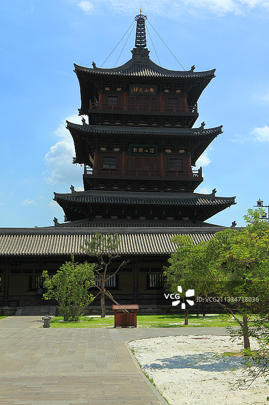 山西大同华严寺宫殿建筑图片素材