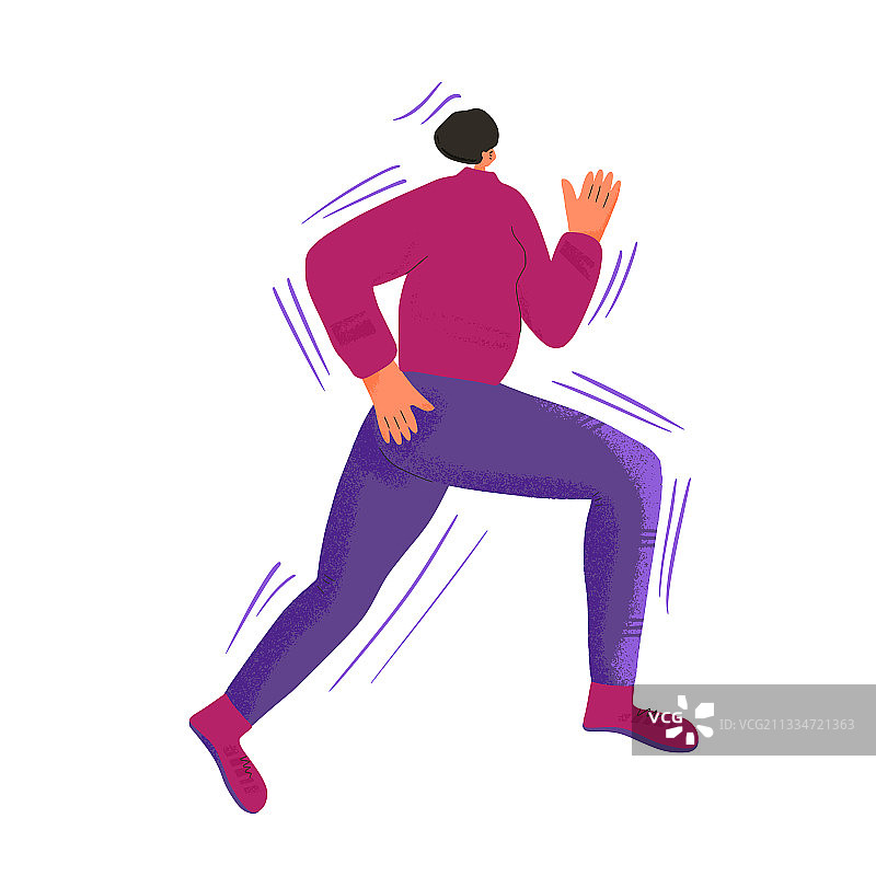 跑步女孩扁平风格设计图片素材