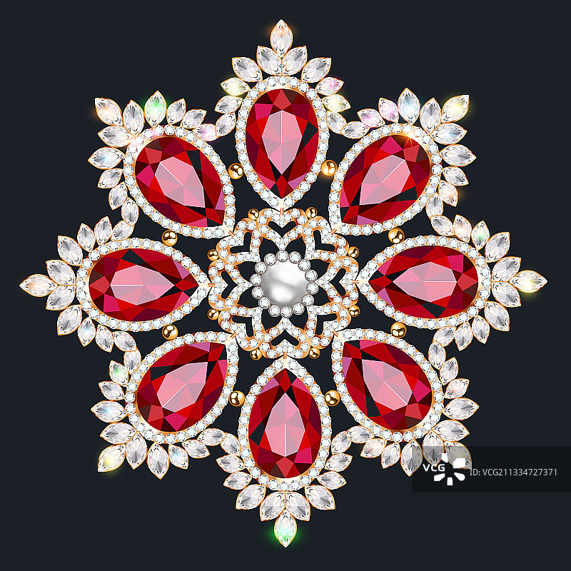 曼陀罗胸针珠宝设计部落元素图片素材